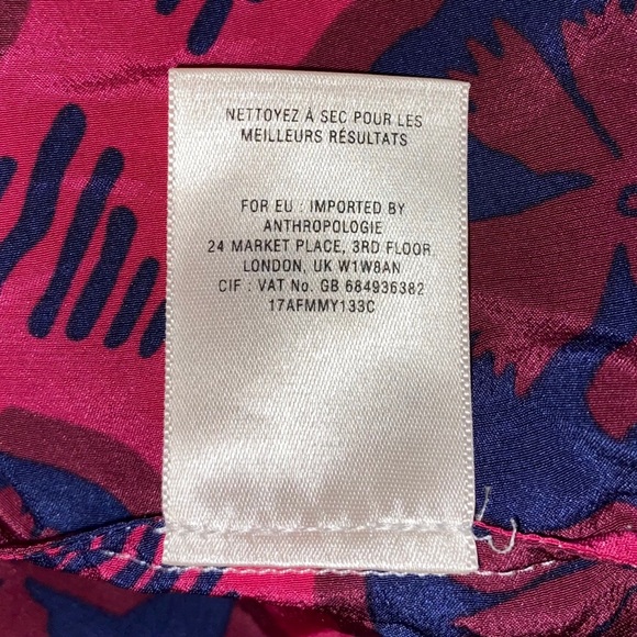 ANTHROPOLOGIE Maeve Silk Floral Geometric Dress Size 2 - Picture 8 of 13